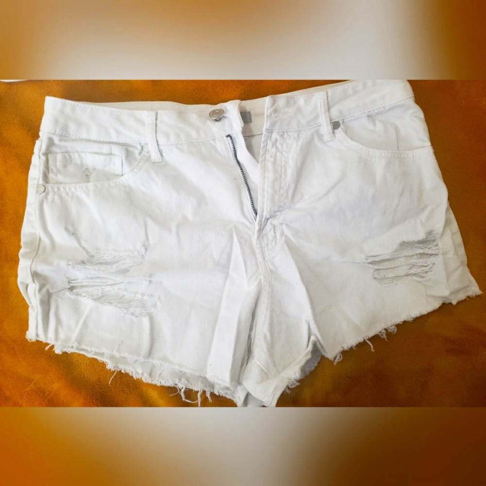 White jean shorts